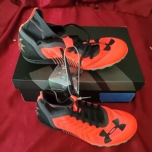 Under Armour XCB Pro Shoe Infrared Black Mens Spikes FS Tactics New #size 9Ne